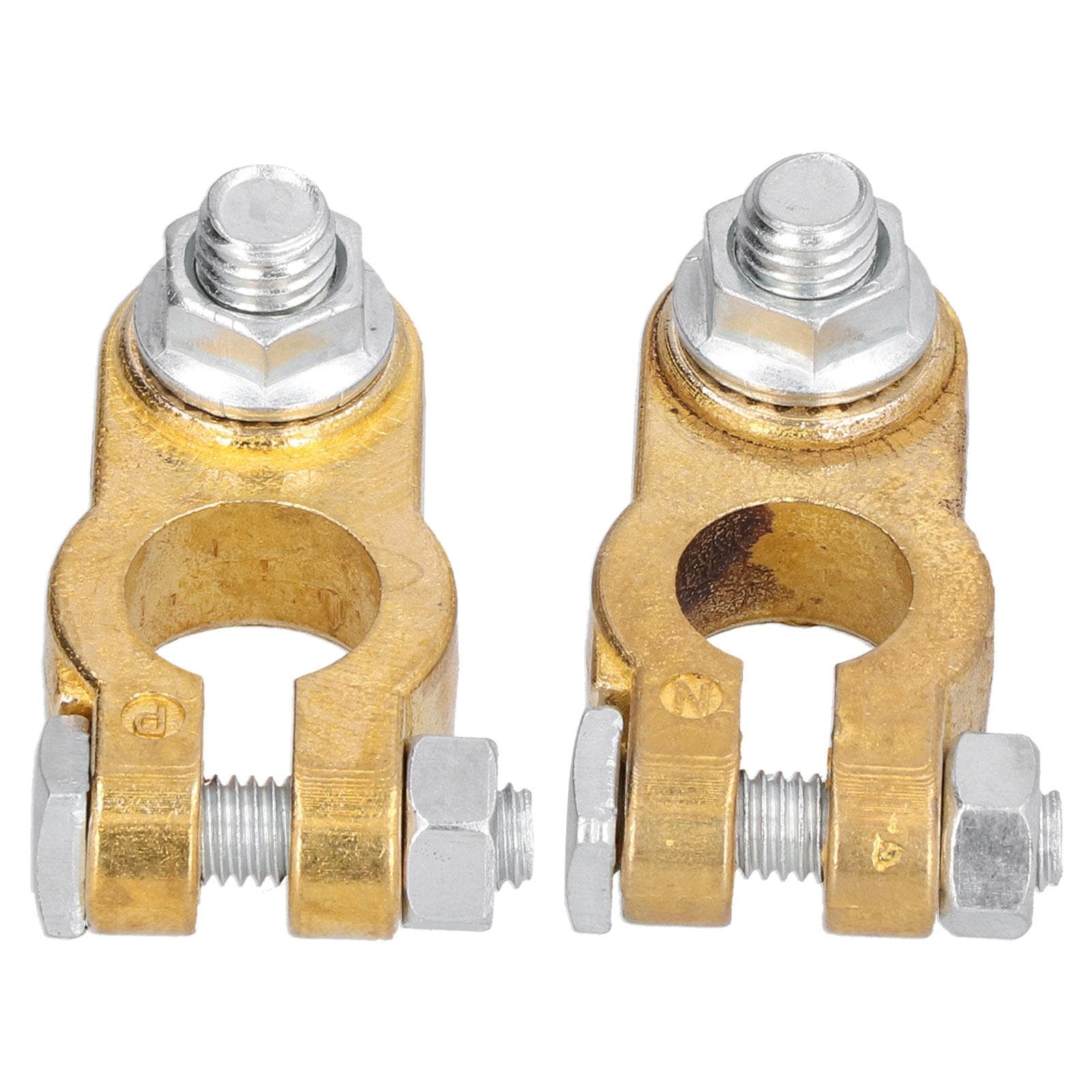 2pcs Car Battery Terminal Wire Clamps Pure Copper Positive Negative Top Post Connectors