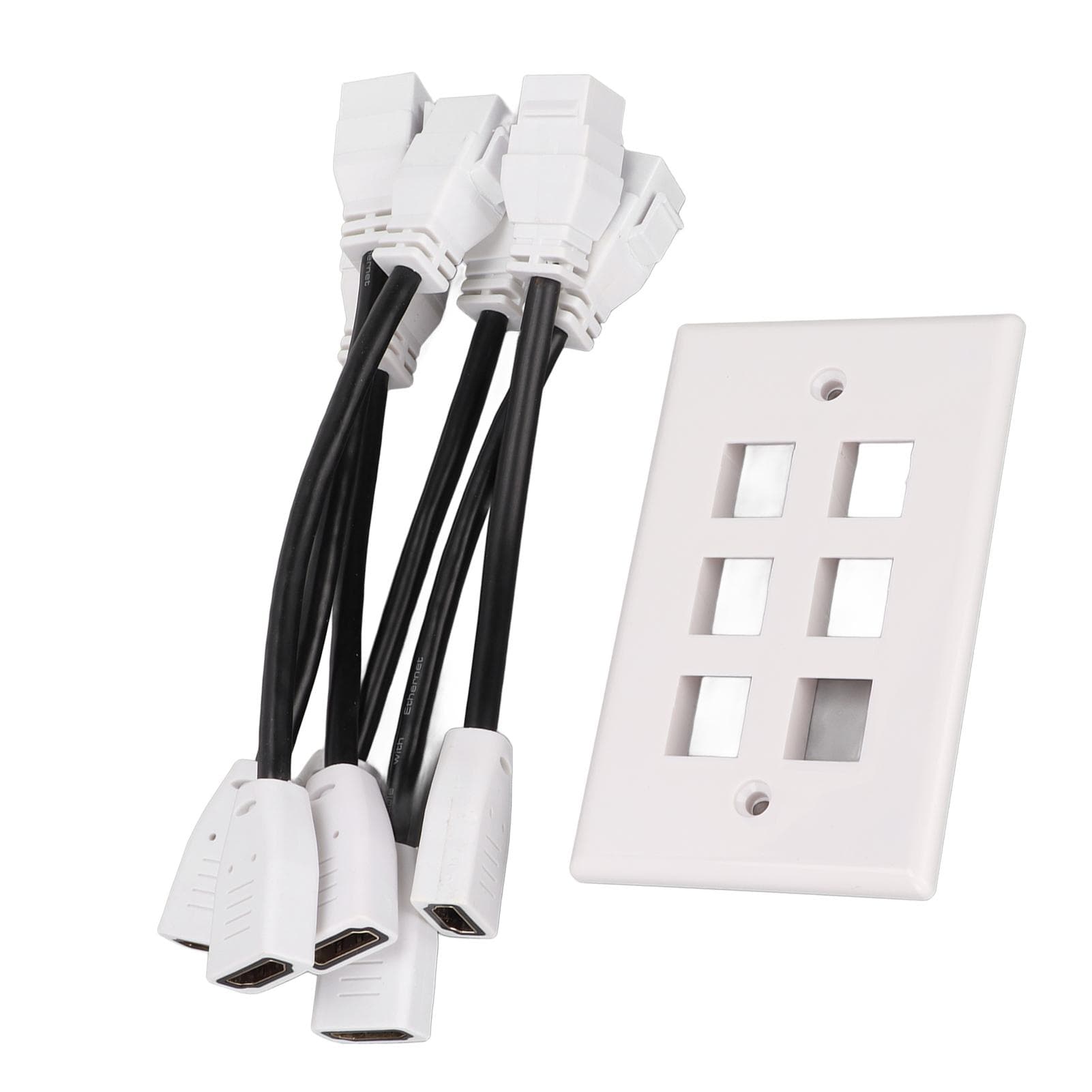 HD Multimedia Interface Wall Plate with Female to Female HD Multimedia Interface Pigtail Cable for