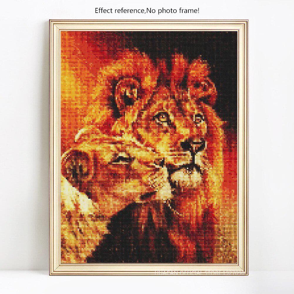 5d Diamond Painting Full Drill Round Animals Diamond Mosaic Lion Pictures 20X30