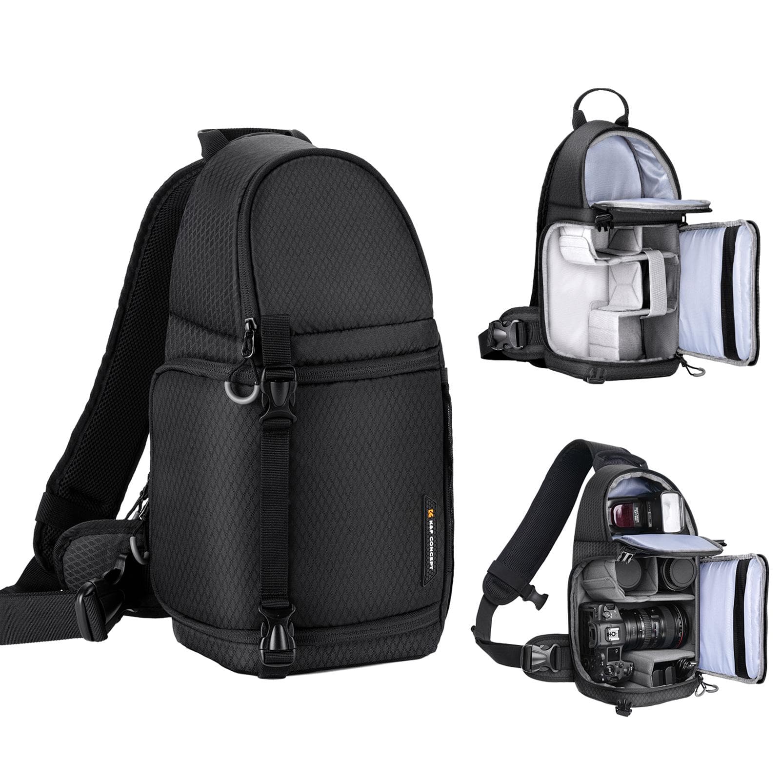 K&F CONCEPT Camera Sling Bag Shockproof Camera Bag 10L Capacity Messenger Bag for black