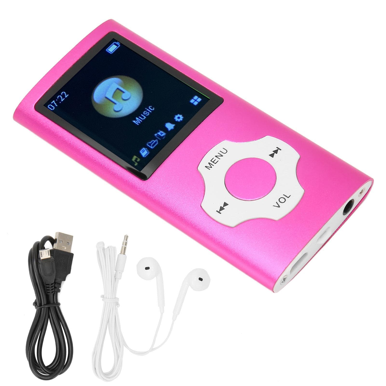 MP3 Player 1.8 Inch LCD Screen Support Recording FM Radio Portable Music Player for Students Pink pink