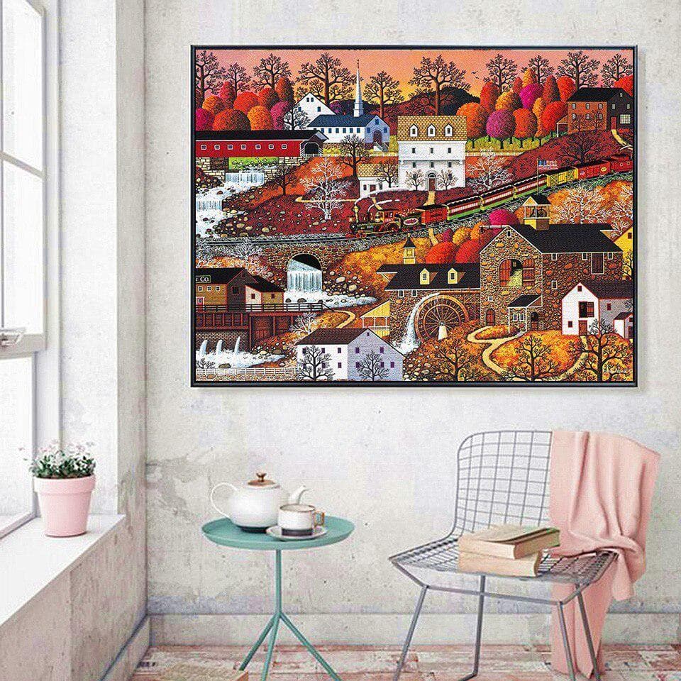 Diamond Painting Scenery Cross Stitch Full Round Rhinestones Diamond Embroidery Wall Decoration 20X30CM