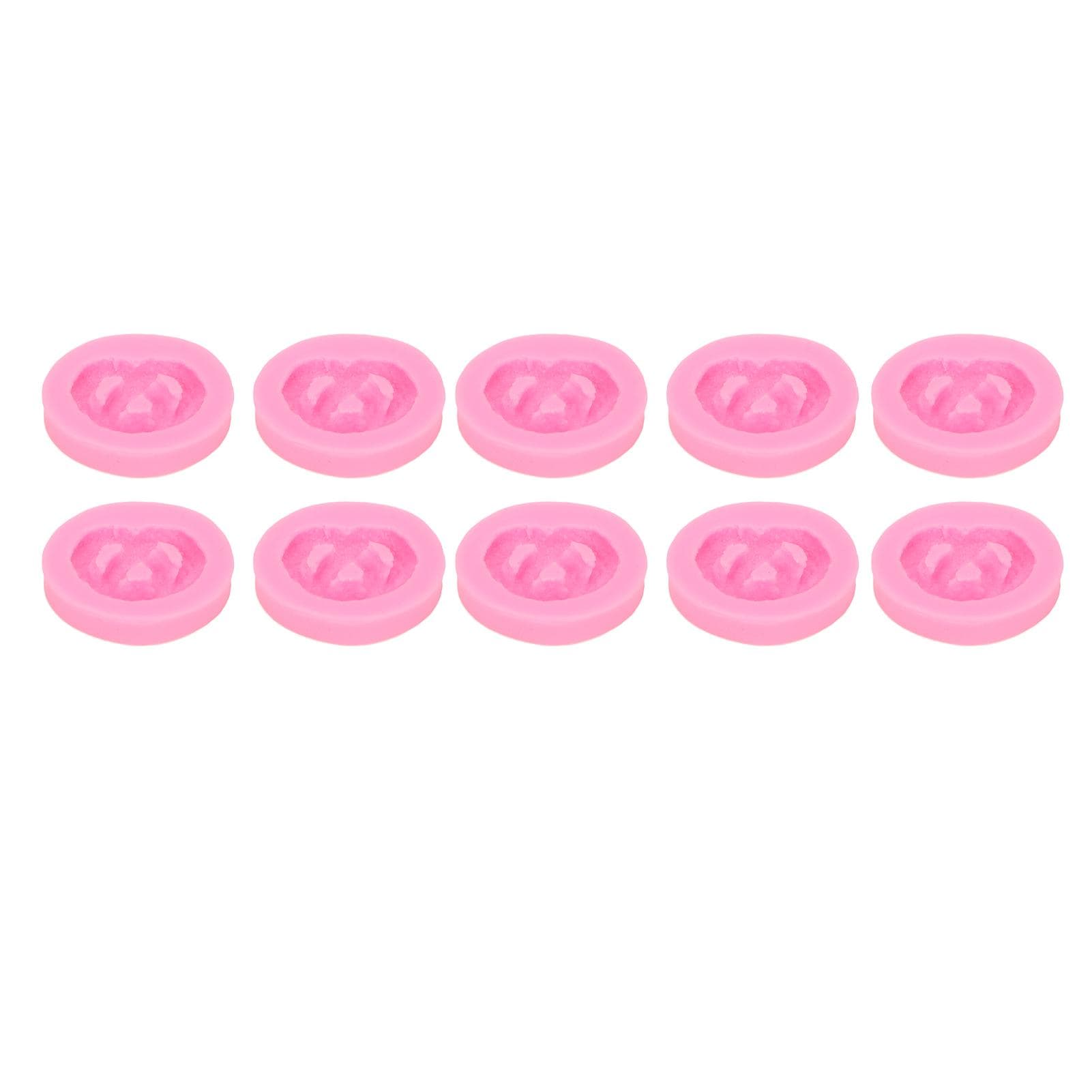 10PCS Biscuit Silicone Mould Pink High Temperature Resistant Low Deformation Baking Mold for DIY