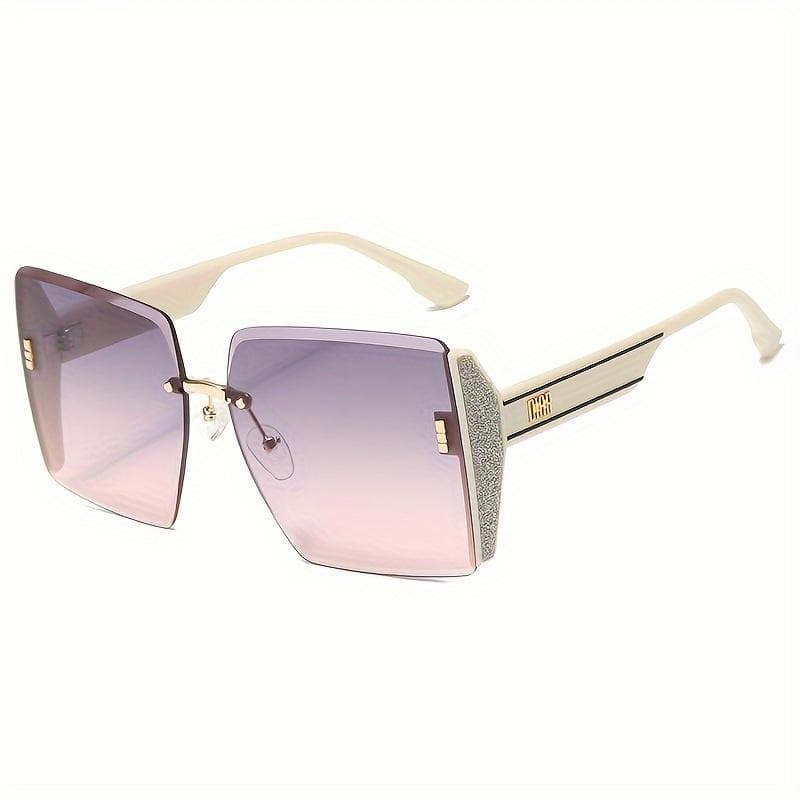 1pcs Women's Cut-edged Half Frame Square Sunglasses UV Anti-UV Large Frame Fashion Sun Protection