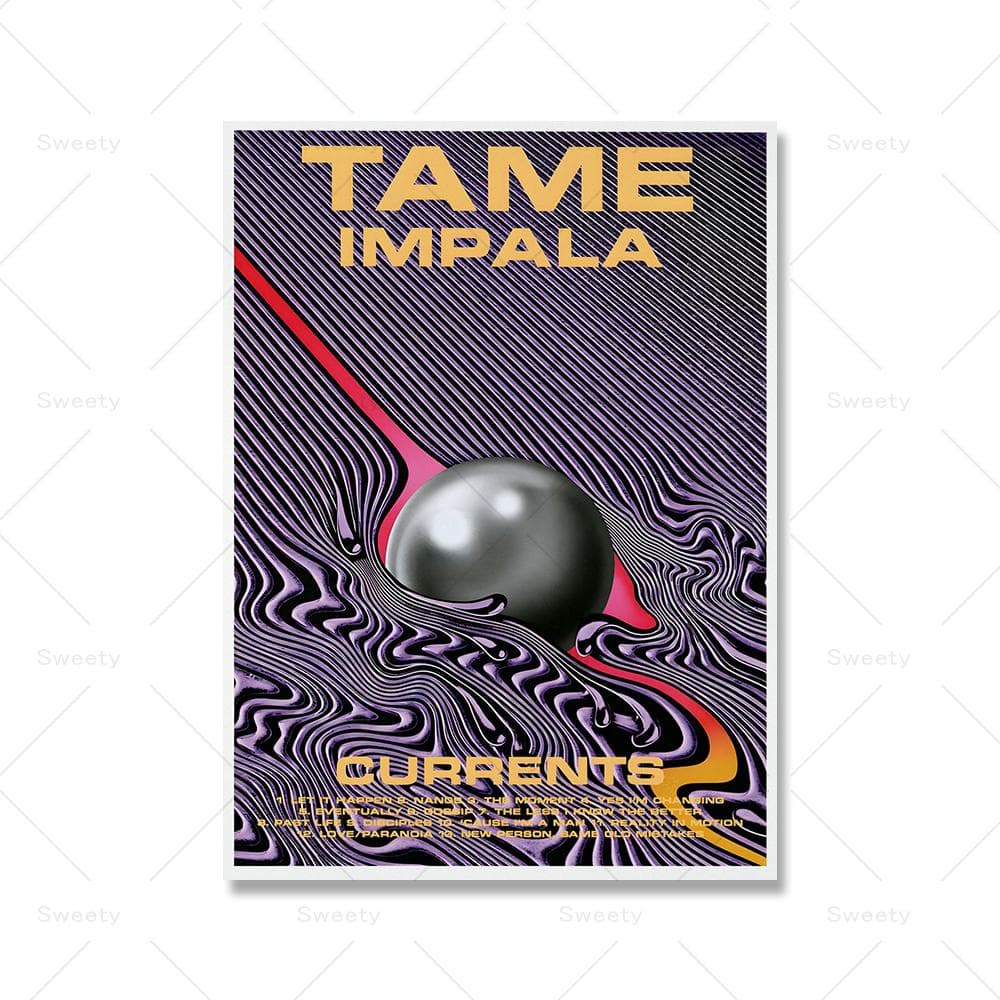 Tame Impala Psychedelic Poster Vintage Music Album Cover Art Prints Gift Modern Home Decor Wall Pictures for Living Room Club 60x90cm No Frame