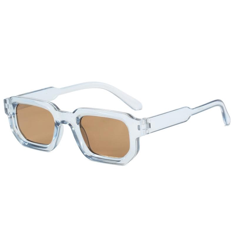 UV400 Square Sunglasses Vintage Blue Tea Punk Fashion Shades for Men Women