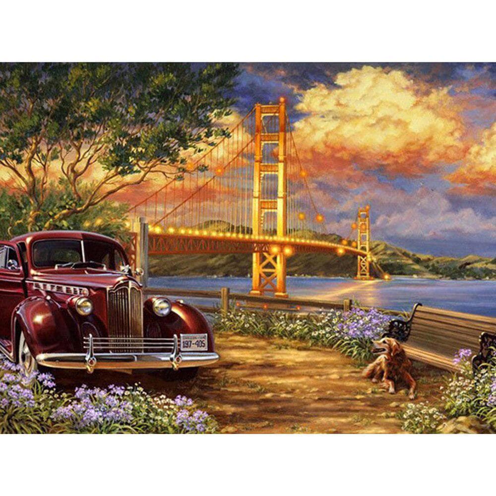 Diamond Painting Scenery Crystal Painting Diamond Embroidery Sunset Seaside Landscape Picture 20X30CM