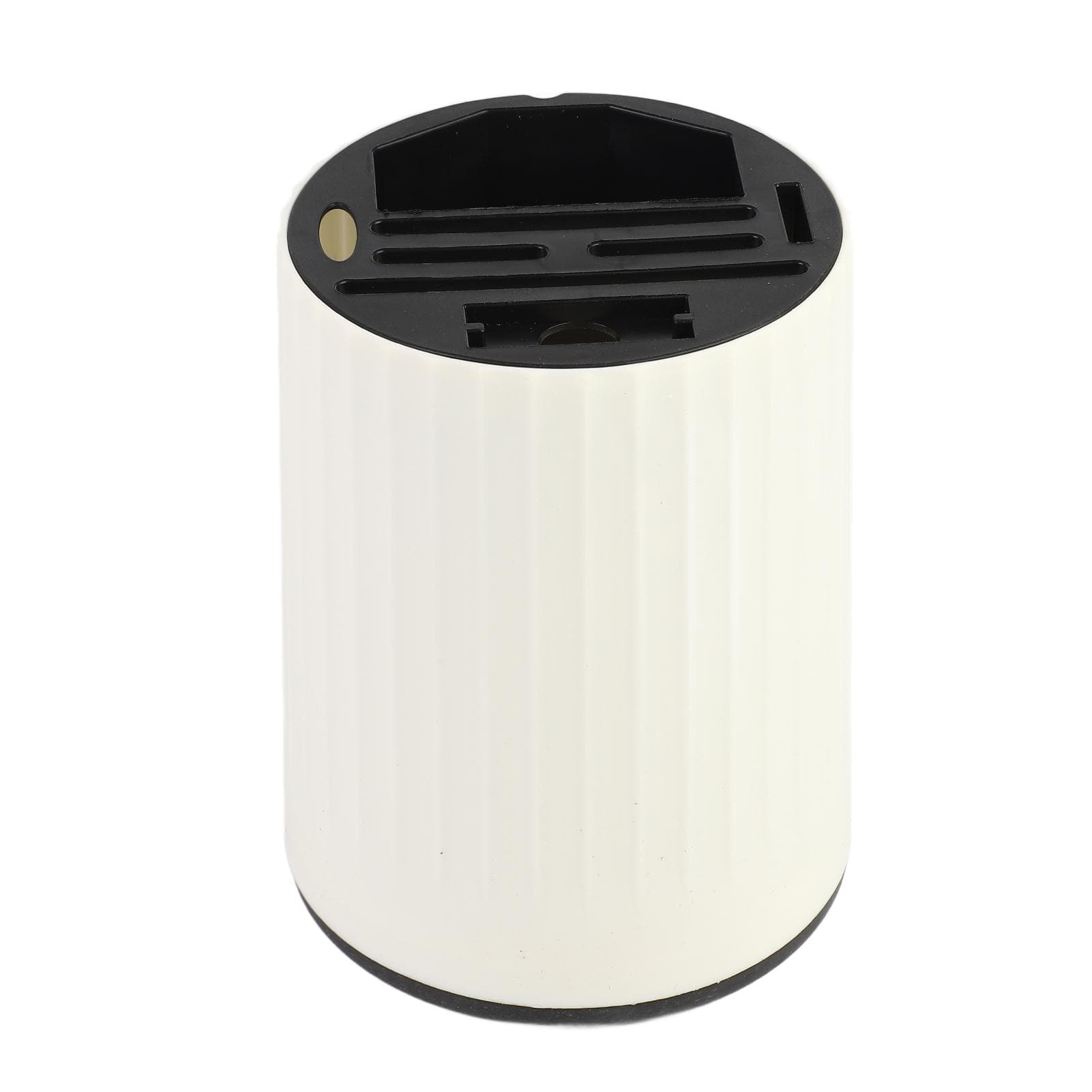 Cylinder Kitchen Cutter Holder 360 Degree Rotation Multiple Slot Knife Block Holder for Knives white
