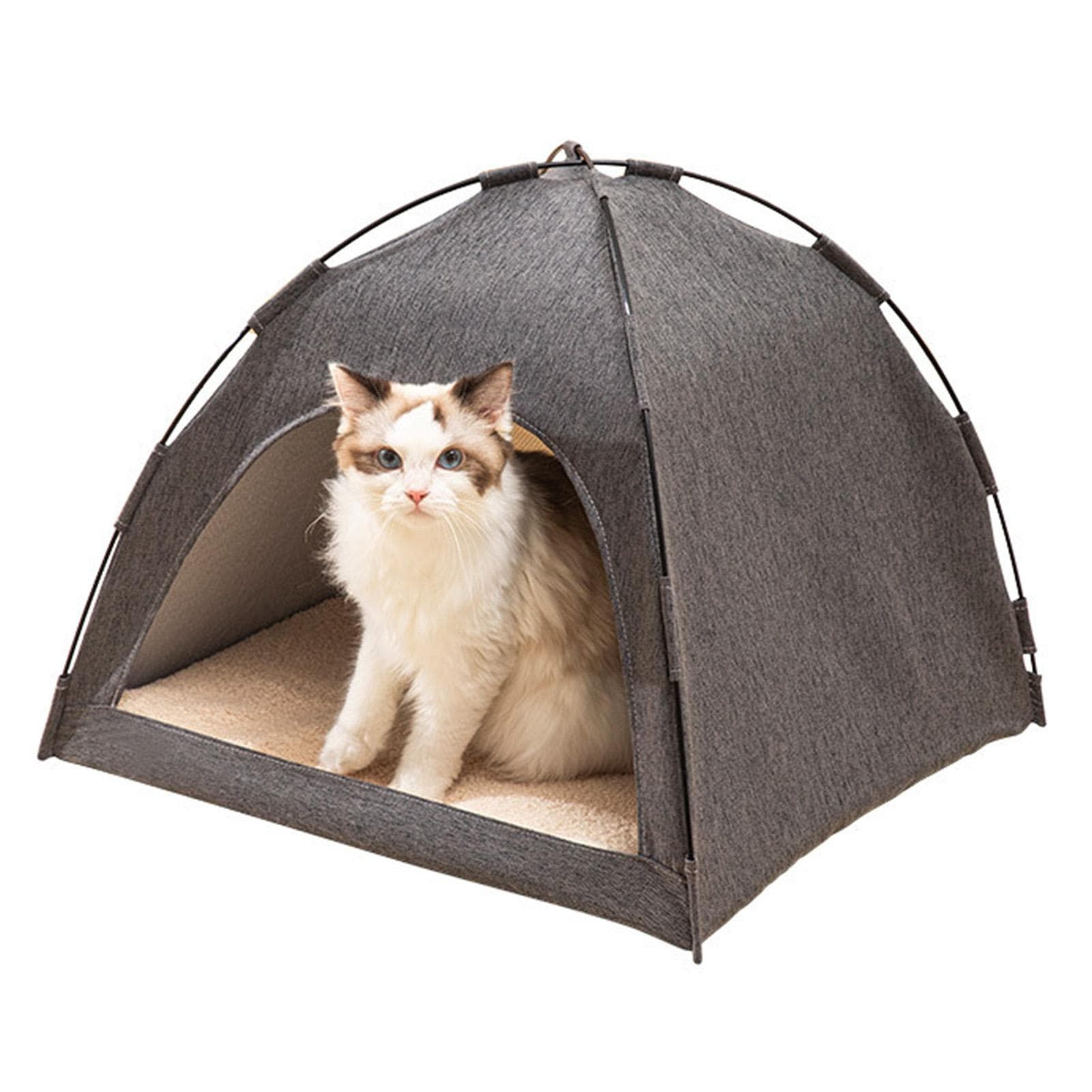 Cat Tent Bed Large Space Breathable Comfortable Washable Pet Tent House for Pet Cat Dog All Seasons grey