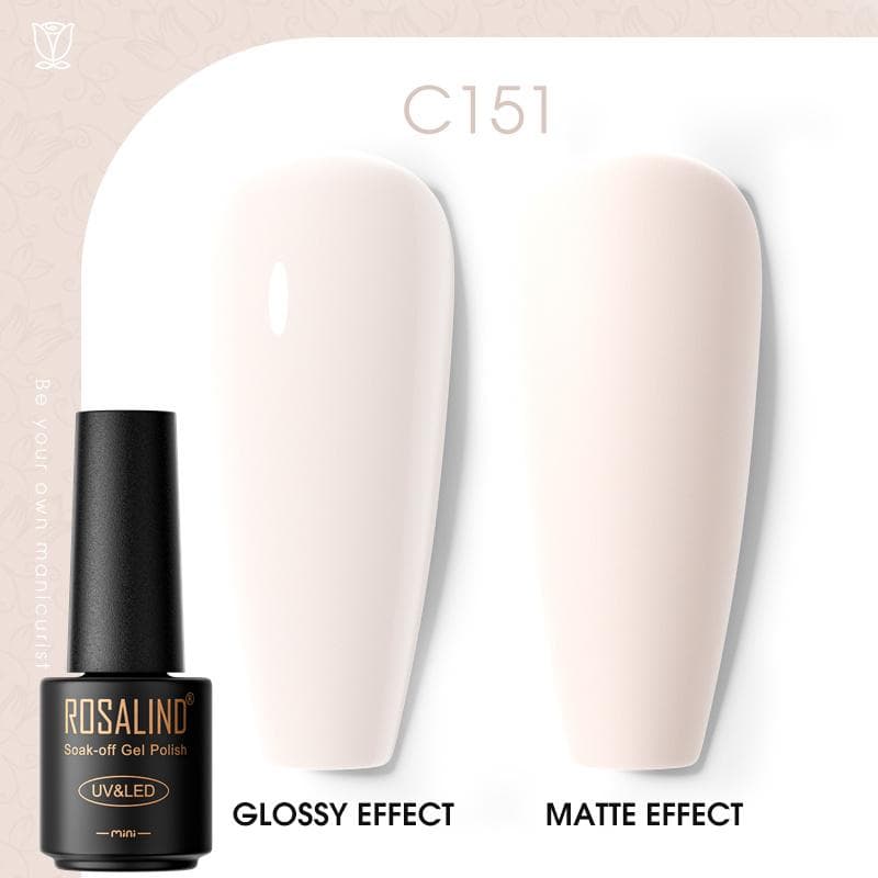 ROSALIND Nail Gel Polish Semi Permanent Varnish Hybrid UV Gel Polish Soak Off Nail Art Gel Top Base Coat Matt Top For Manicure Nail Art RA-C151