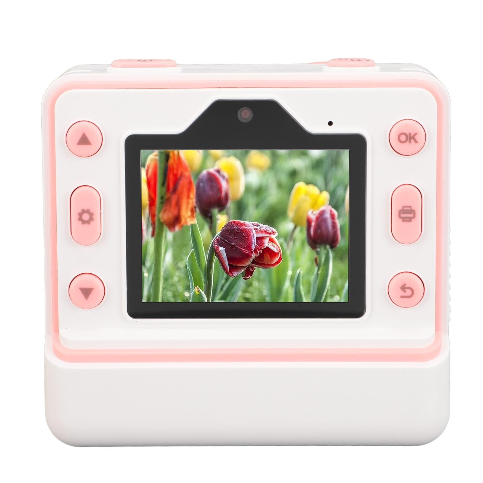 Print Camera 1080P HD 48MP Dual Lens 2.4 Inch IPS Screen Photo Video Camera 16X Digital Zoom Flash pink