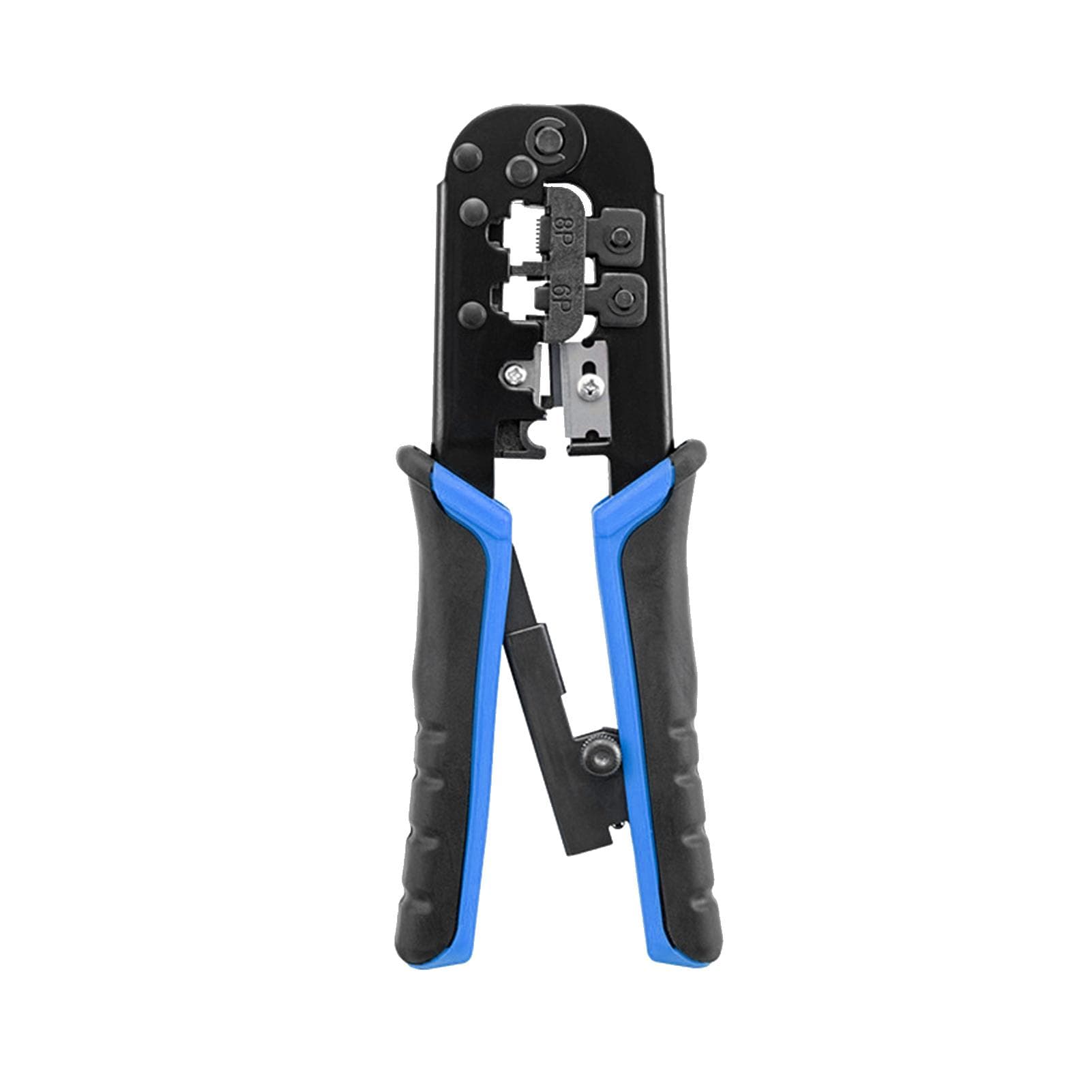 Ratcheting Crimping Tool 3 in 1 Multifunction Wire Crimpers Stripper Cutter, 8P 6P Network Line blue