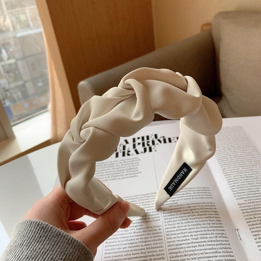 Fashion Women Wide Bezel Hair Hoop Solid Color Pleated Elastic Headband Hairband Hair Bands Headwear Hair Accessories