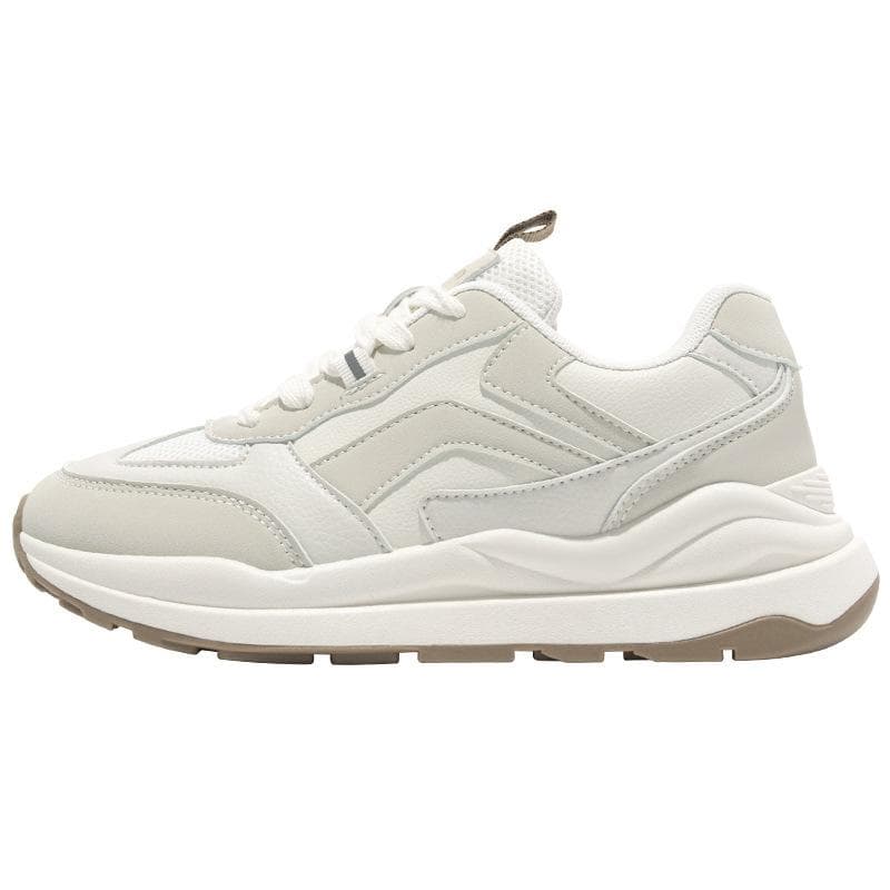 Thick-soled Daddy Shoes Women's  Spring New All-match German Training Forrest Gump Shoes Casual Running Sports Shoes 40 beige