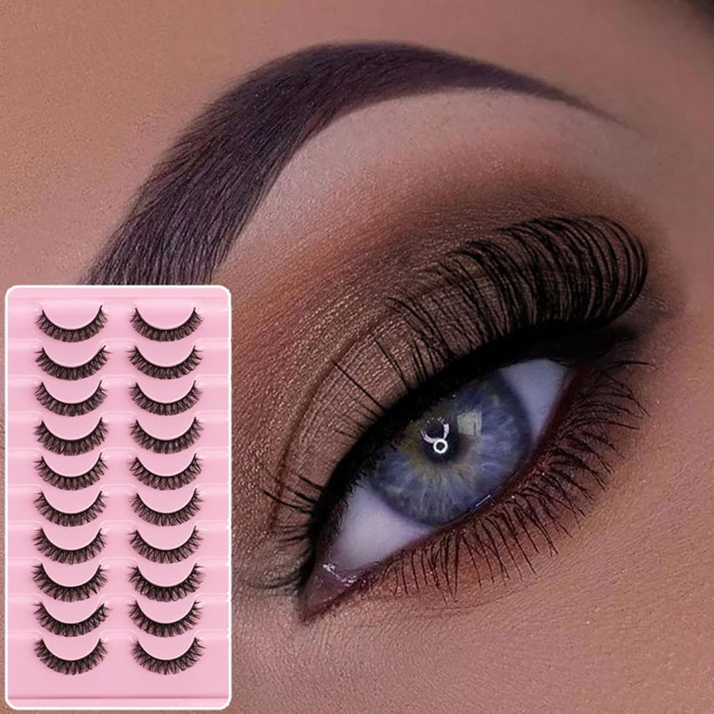 10 Pair 3D Russian Strip Lashes False Eye Lashes Natural Look Short Eye Lashes False Lashes D Curl