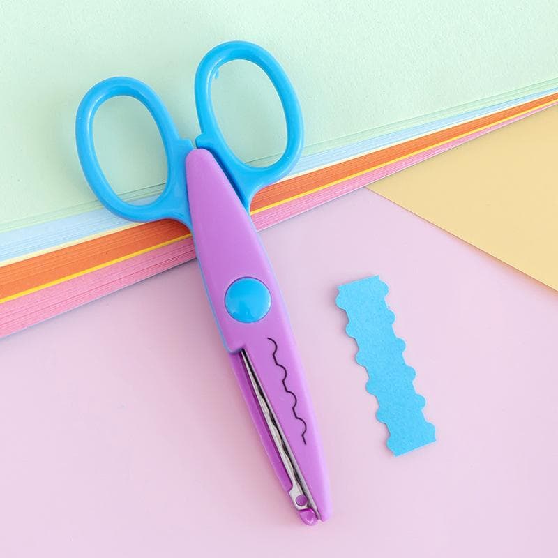 Creative Wavy Pattern Safety Scissors Kawaii Lace Scissors Card Photo Handmade Tools DIY Paper Cutter School Office Supplies