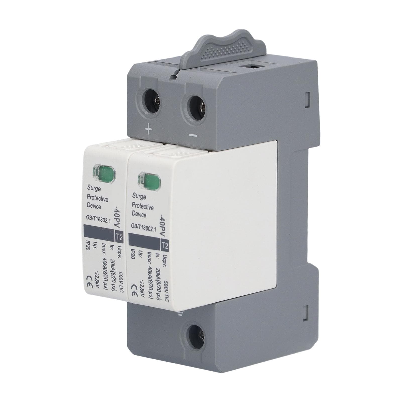 Surge Protective Device 2P Voltage Protection Arrester Protector 20?40KA 500VDC CHLT?40PV