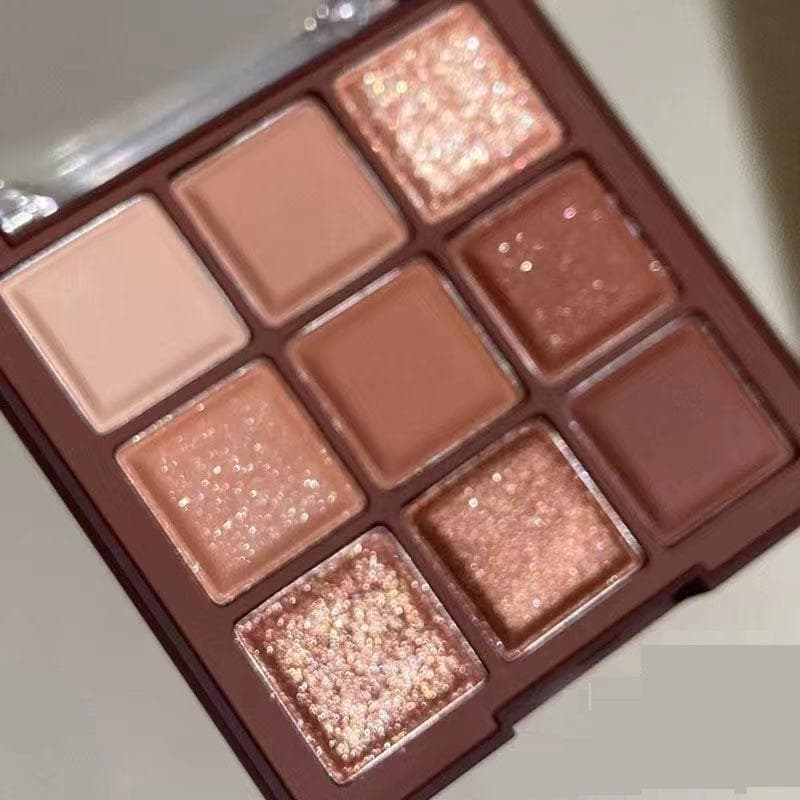 9 Colors Glitter Eyeshadow Palette Pearlescent Matte Earth Color Acrylic Eye Shadows Palette Waterproof Korean Makeup Cosmetics