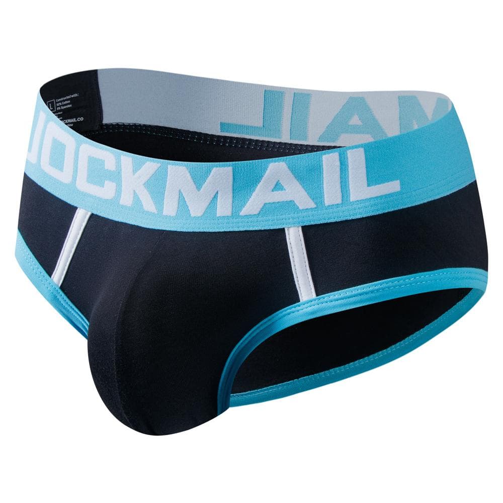 Briefs JOCKMAIL Cotton Contrasting Color Design Men's Underwear M black
