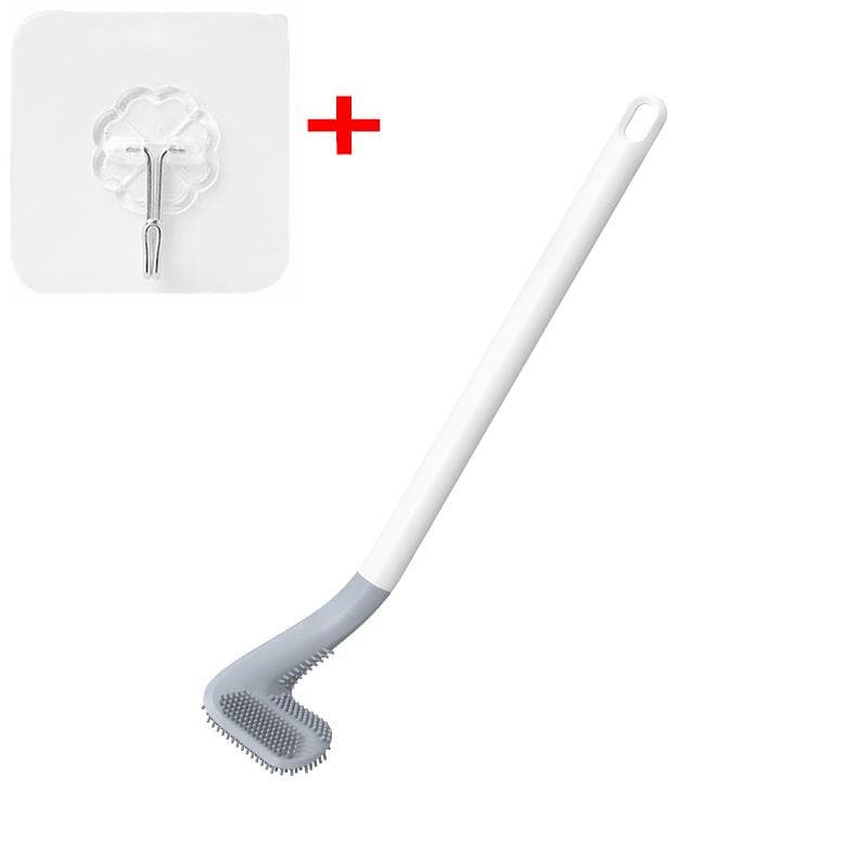 Creative Durable Golf Toilet Brush Wall-mounted Non-dead Corner Cleaning Silicone Brush Long Handle Toilet Brush Household Bathroom Cleaning Tools white