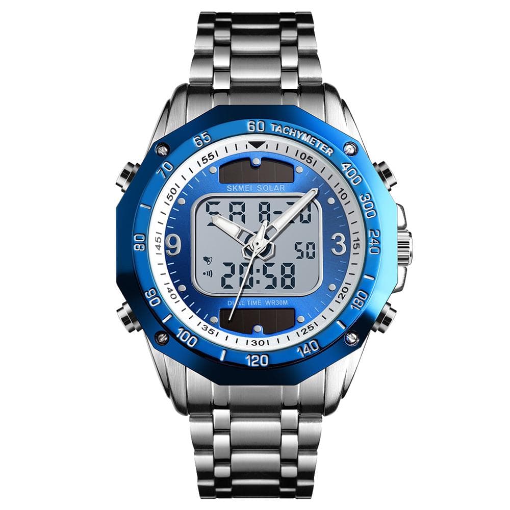 SKMEI 1493 Quartz Digital Electronic Men Watch Fashion Casual Outdoor Sports Male Wristwatch Dual blue