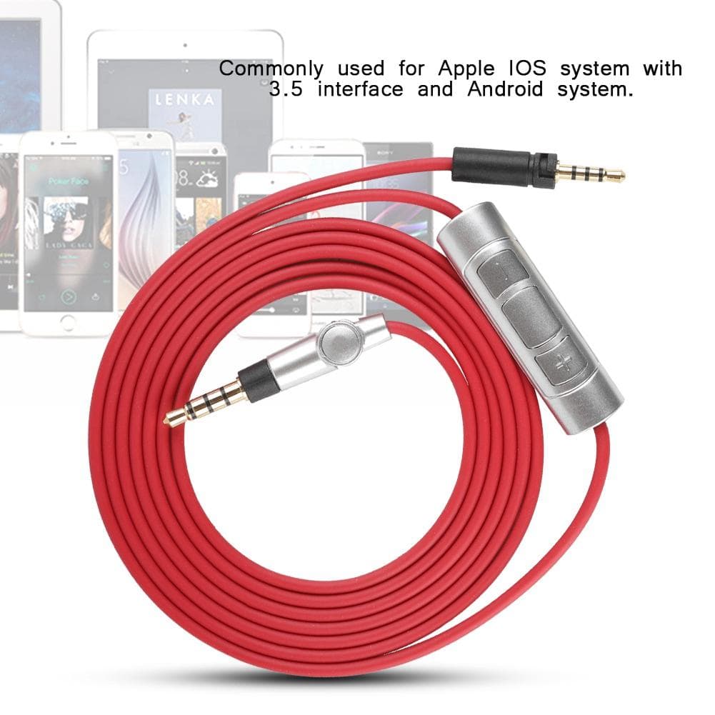 Earphone Cable for Sennheiser Momentum Replacement o Cord for Android iPhone(Red) red