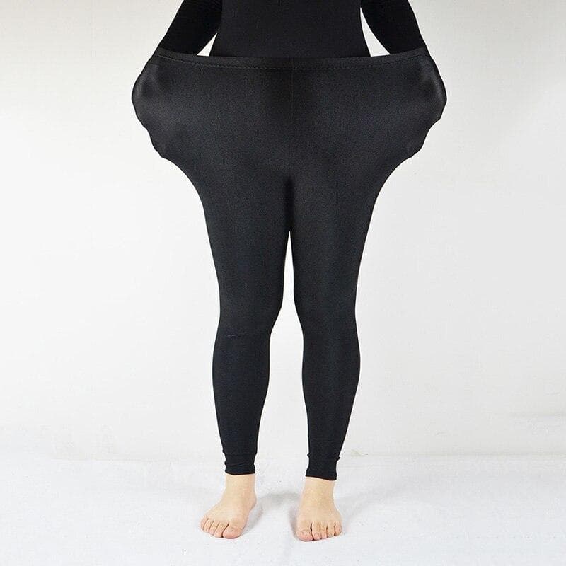 Large Sizes Weight 40-115kg Women Elastic Waist Casual Leggings Large Shinny Legging High Stretch Leggings Gym Pants Workout Workout Leggings S black