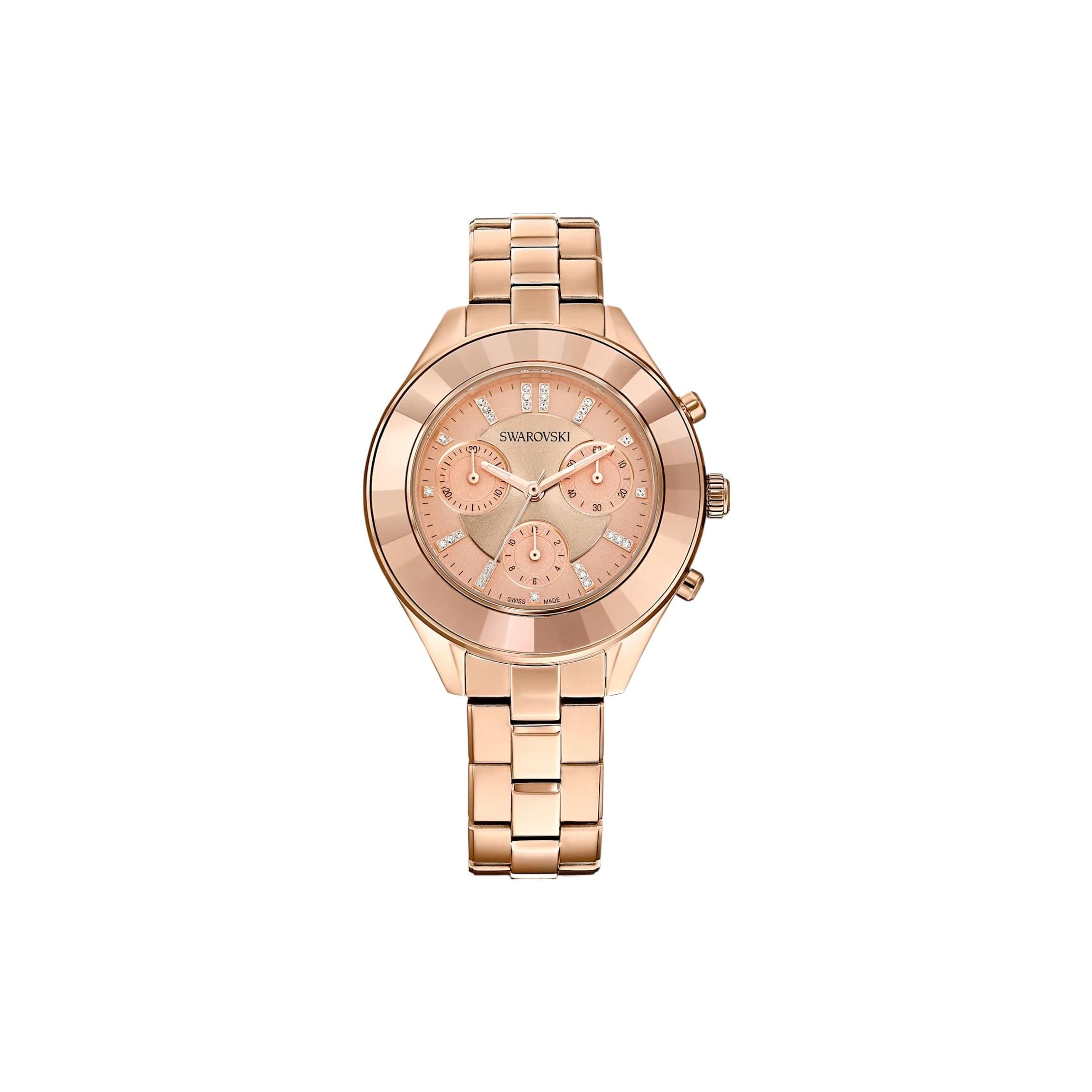 Swarovski Octea Lux Watch Quartz Movement Metal Strap Gold Dial Women watches 5610469 Rose Gold Strap