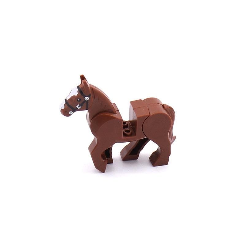 War Horse Military Weapons Mini Figures Parts Blocks Assembly Model Building Kits Toys Compatible Major Brand brown