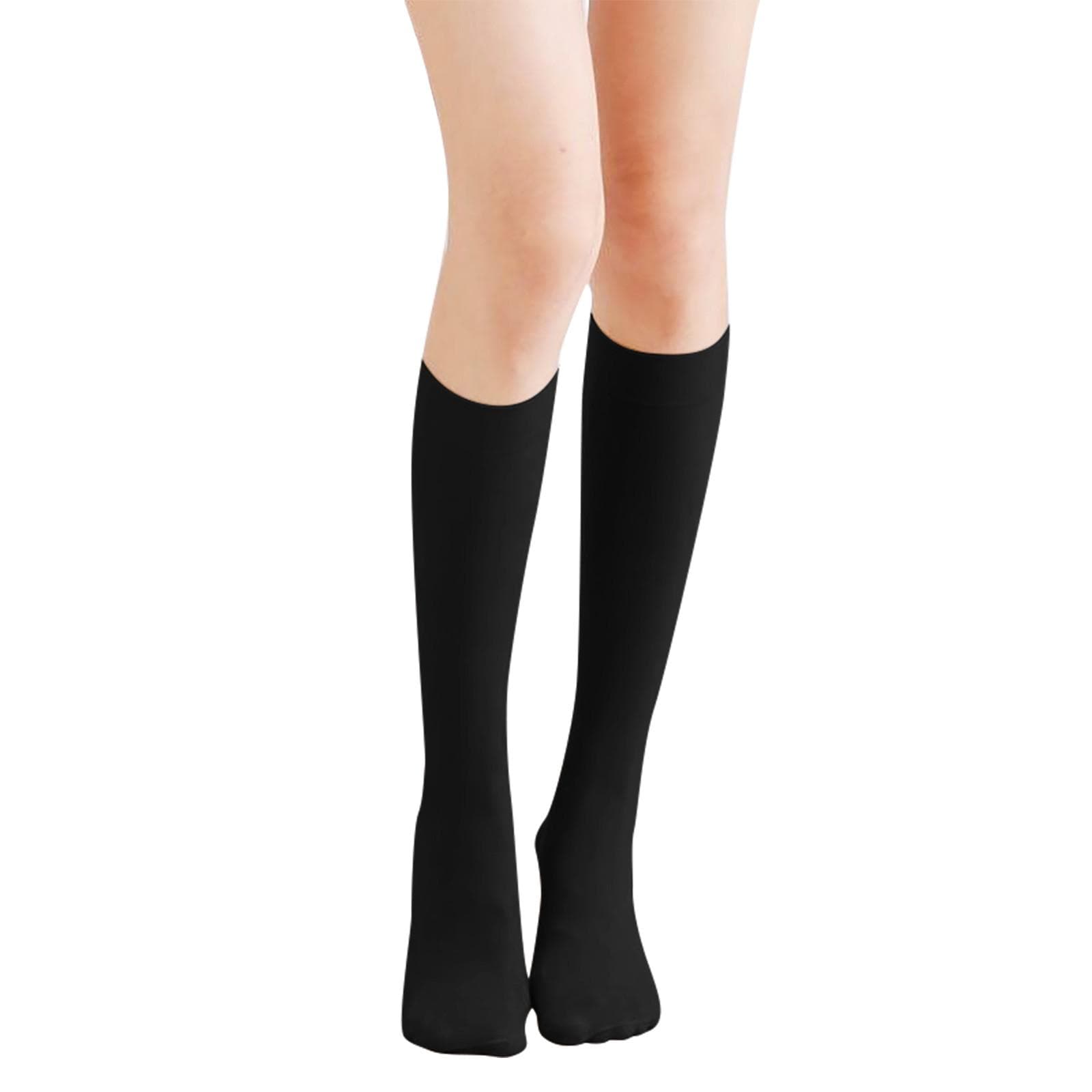 Womens Soft Opaque Knee High Socks Abrasion-resistant Non-smelly Knee Socks One Size black