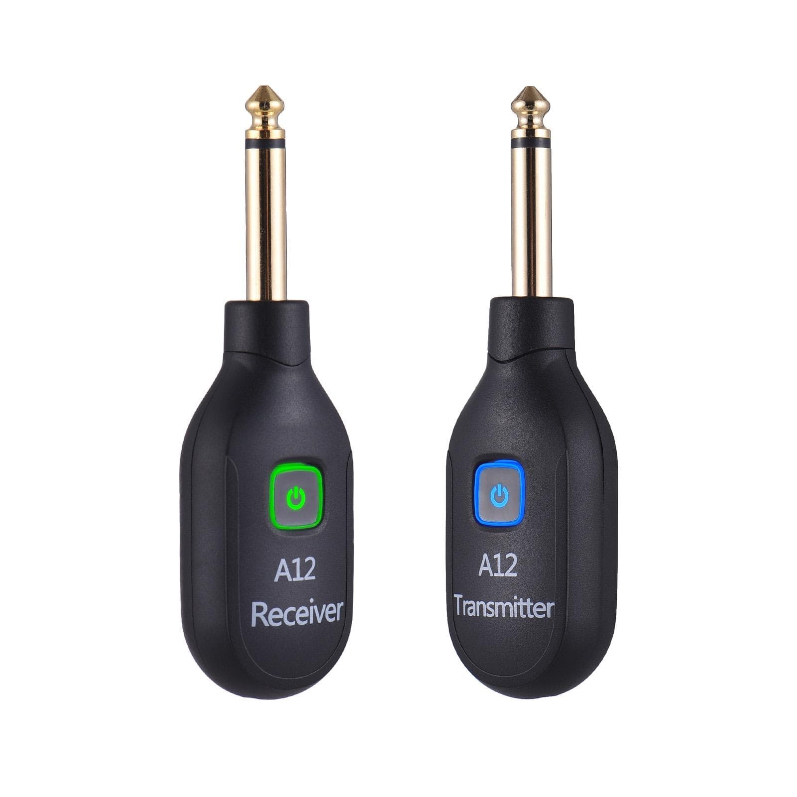 2.4G Wireless Guitar System Rechargeable Portable Guitar Transmitter Receiver Set Dual Mode black
