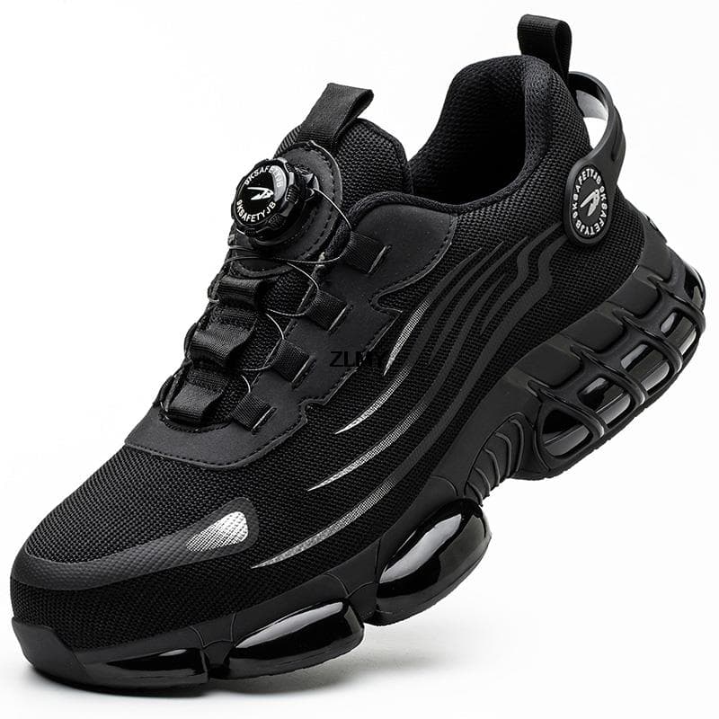 Fashion ZLMY Rotating Button Safety Shoes Men Steel Toe Sneaker Air Cushion Work Shoes Man Puncture Proof Work Safety Boots Protective 38