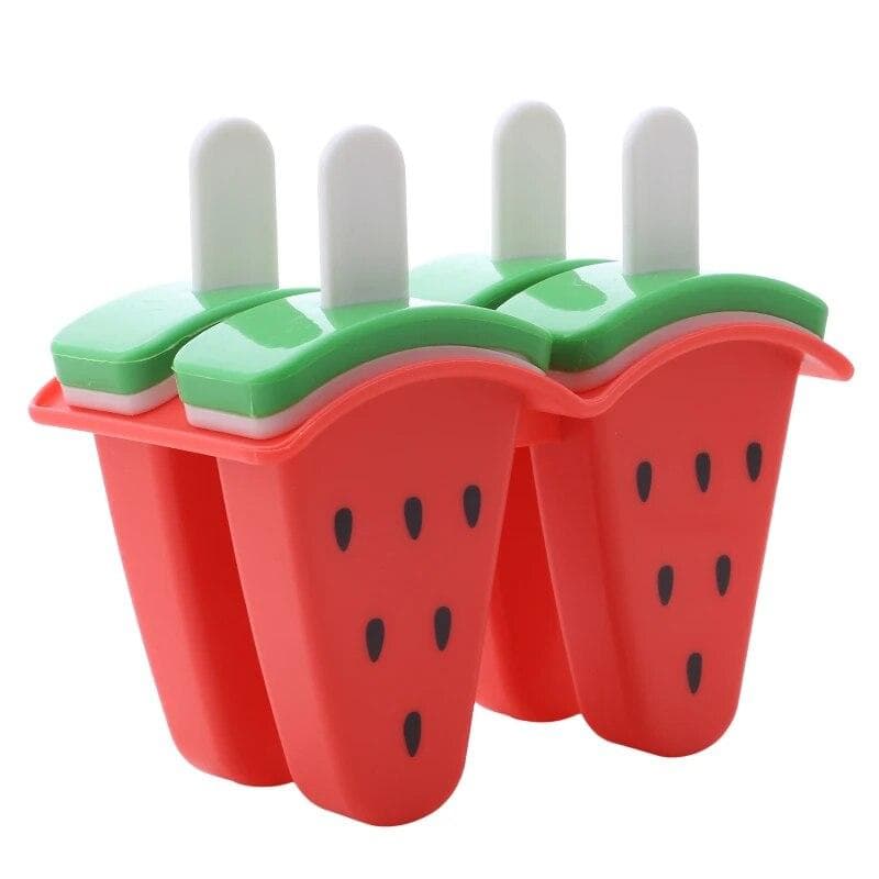 Ice Cream Mold With Cover Watermelon Shape Mold DIY Homemade Ice Popsicle Mould Frozen Juice Milk Kitchen Ice Cream Make Tools red