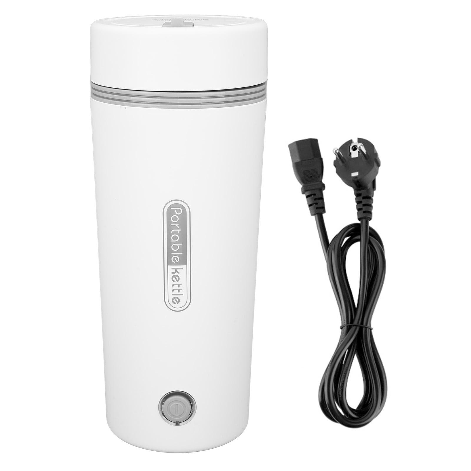 Portable Electric Kettle Stainless Steel Milk Coffee Tea Water Boiler 350ml for Car Travel EU Plug L