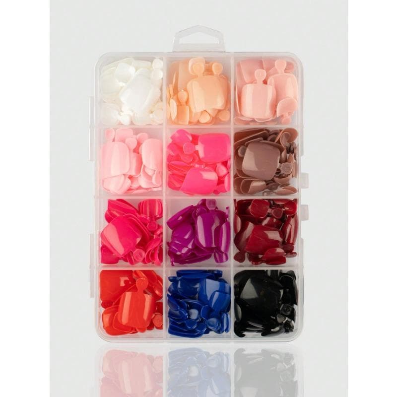 288Pcs Press On Toe Nails Short Square Fake Toe Nails Full Cover, Acrylic False Toenails For Feet,Fake Toenails For Women Decor Nail Supplies
