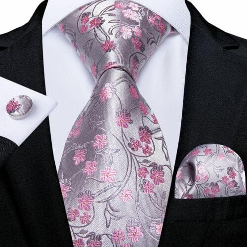 198 Colors Mens Silk Tie Black Blue Red Necktie Hanky Cufflinks Wedding 3PCS Set N-1049