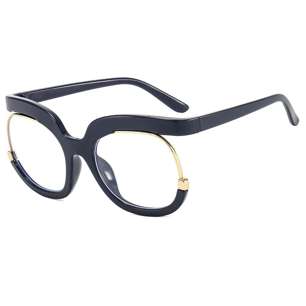 Y2K Large Frame Glasses Fashionable Women Flat Lenses Decorative Photo Glasses Trendy Accessories