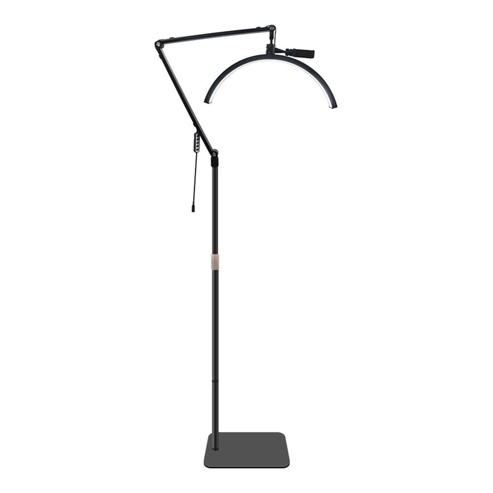HD-M50X 36W Floor LED Video Light Half-moon Shaped Fill Light 3000K-6000K Dimmable with Telescoping EU Plug black