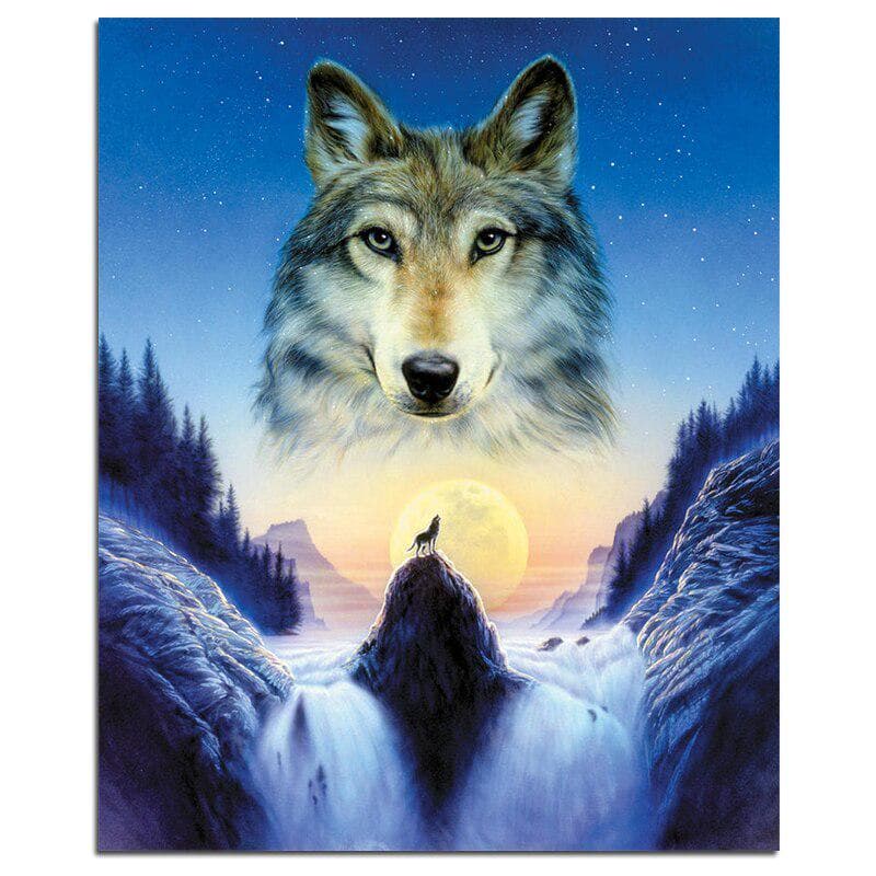 Full Round 5D DIY Diamond Painting Wolf Diamond Embroidery Animal Diamond Mosaic 20X30CM