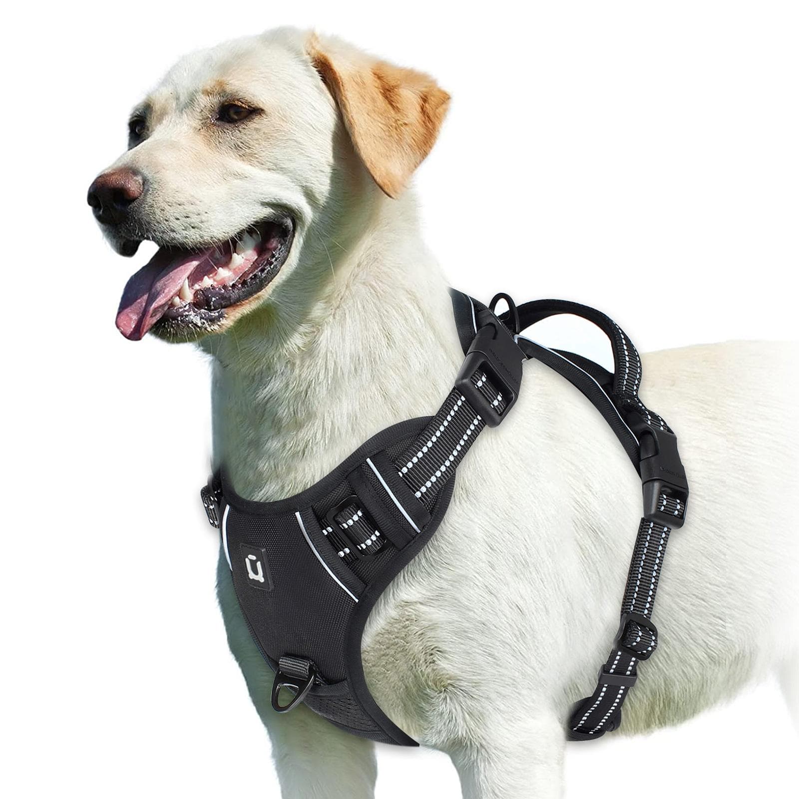 No Pull Dog Harness, Adjustable Soft Padded Pet Vest with Easy Control Handle L