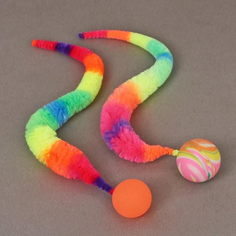 1pcs Magic Worm Cat Toys - Interactive Indoor Play Balls For Cats Durable Polyester Pet Toys 1PCS