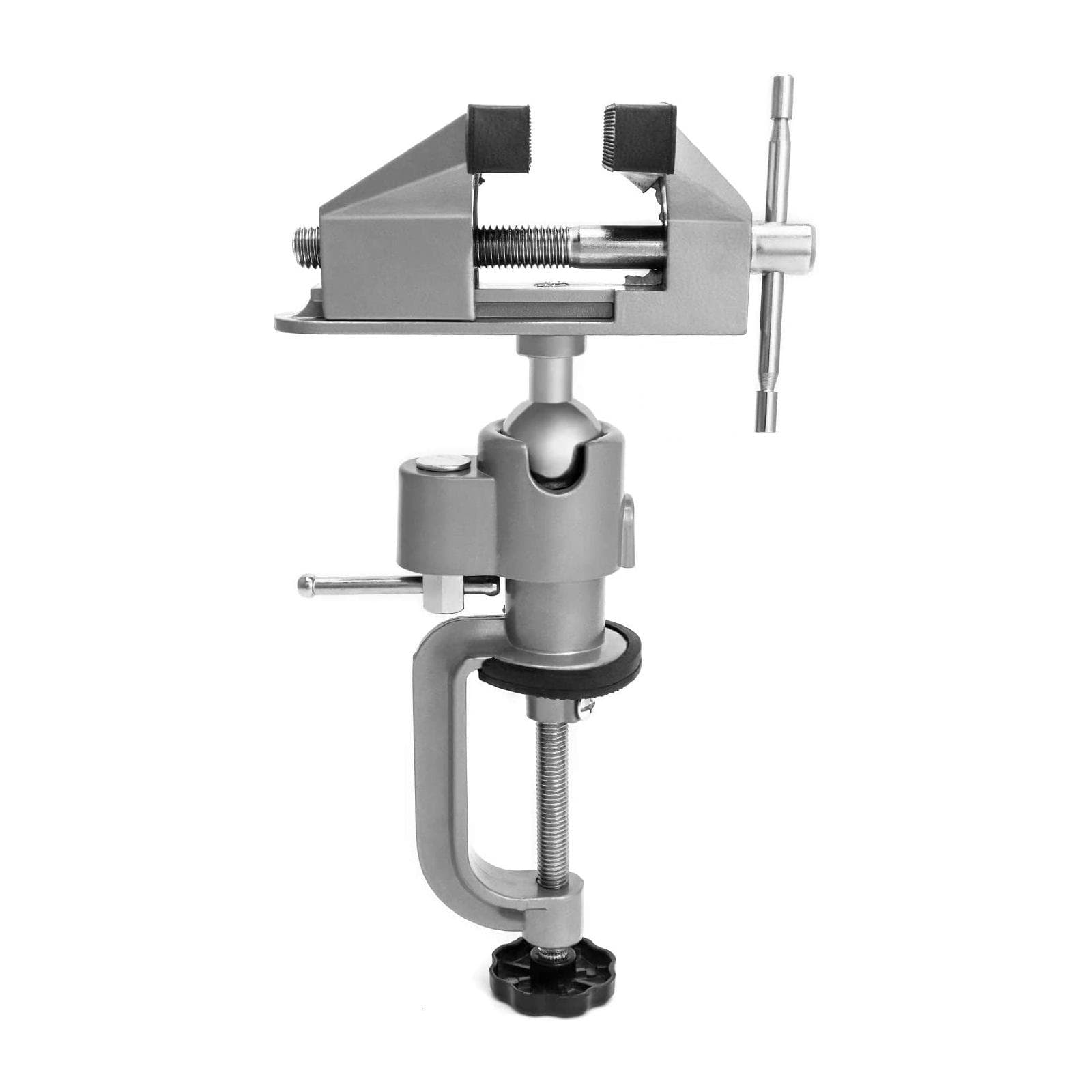 Universal Table Vise with 360 degrees Swiveling Head Clamp for Crafting Painting Sculpting silver