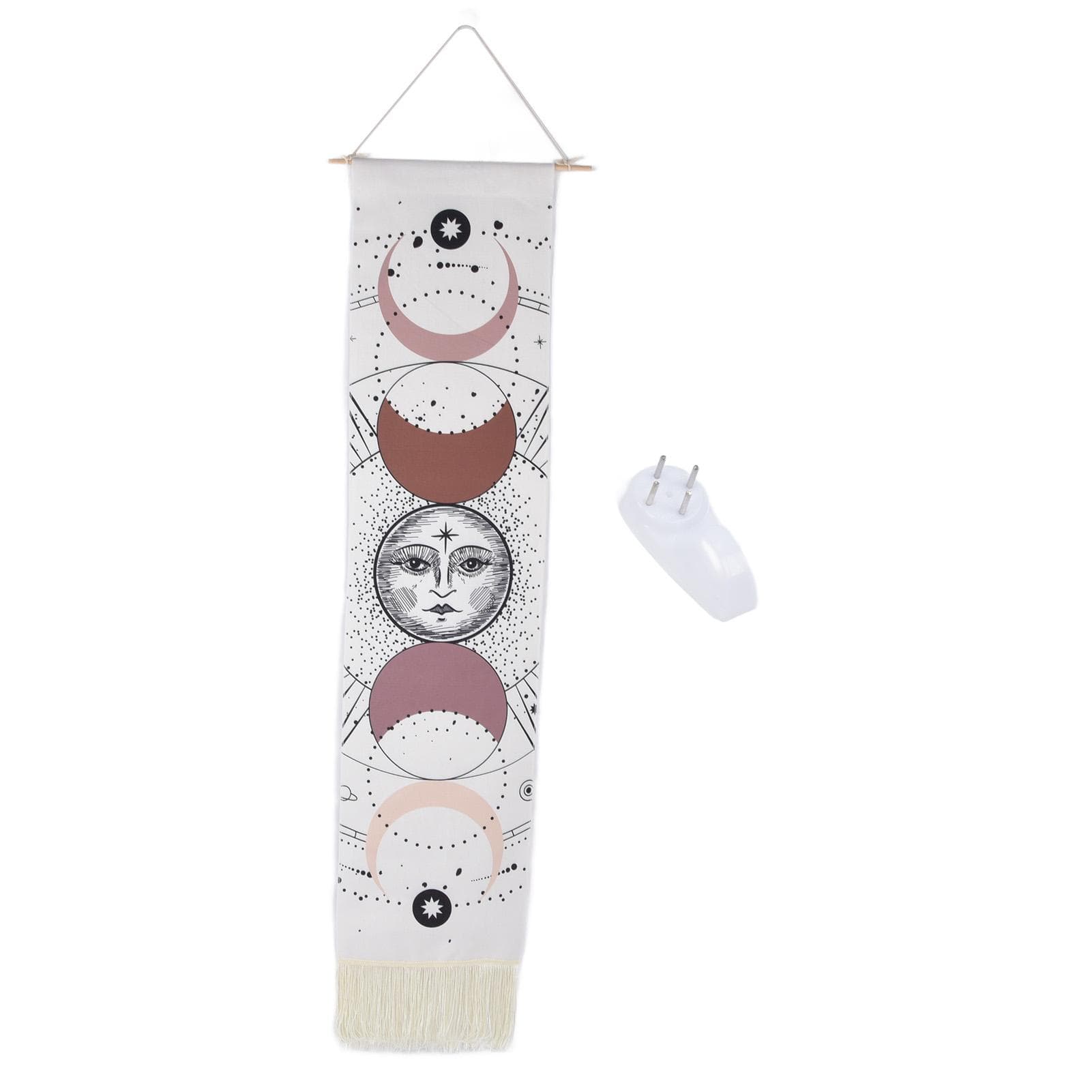 Home Tapestry Moon Printing Cotton Hanging Tassel Tapestry for Home Decoration Festival