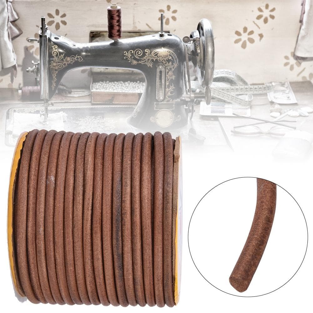 Sewing Machine Leather Belt 20m Sewing Machine Multi Function Cowhide Belt(8mm ) 6mm / 0.24in