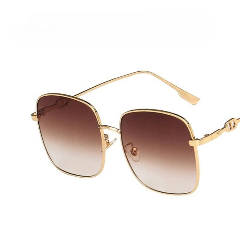 Women Fashion Square Frame Sunglasses UV400 Protection Retro Beach Gradient Shades Branded Eyewear