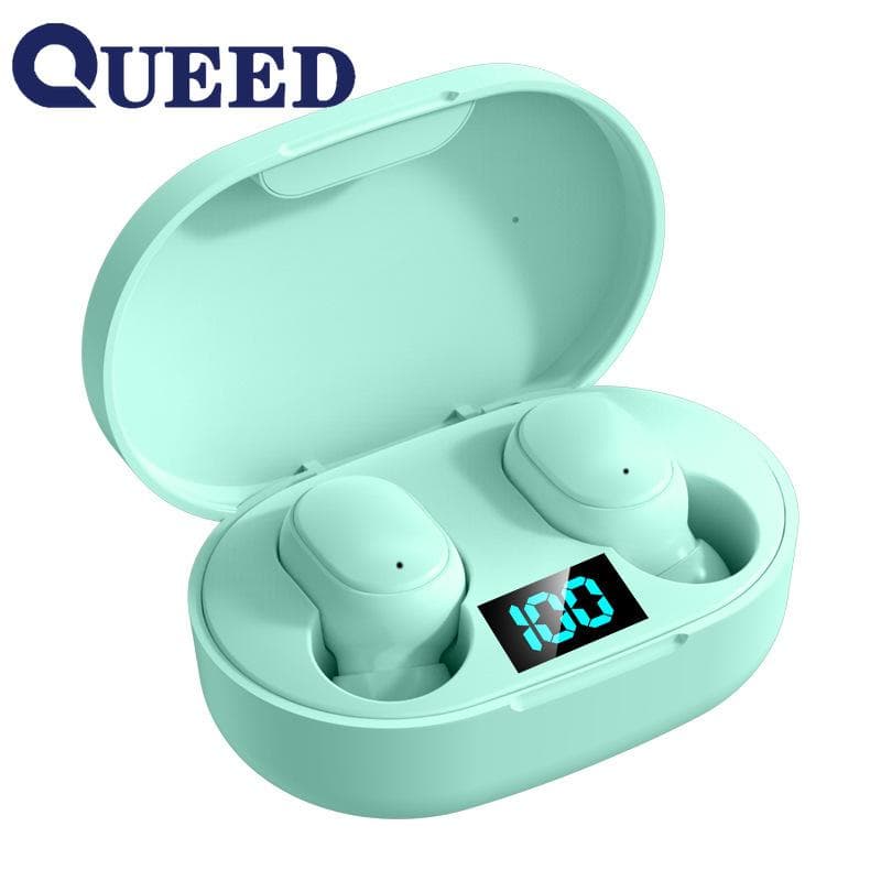 The New Intelligent Number Showed Bluetooth Headset Wireless Sports Mini Headset Stereo -in -ear green