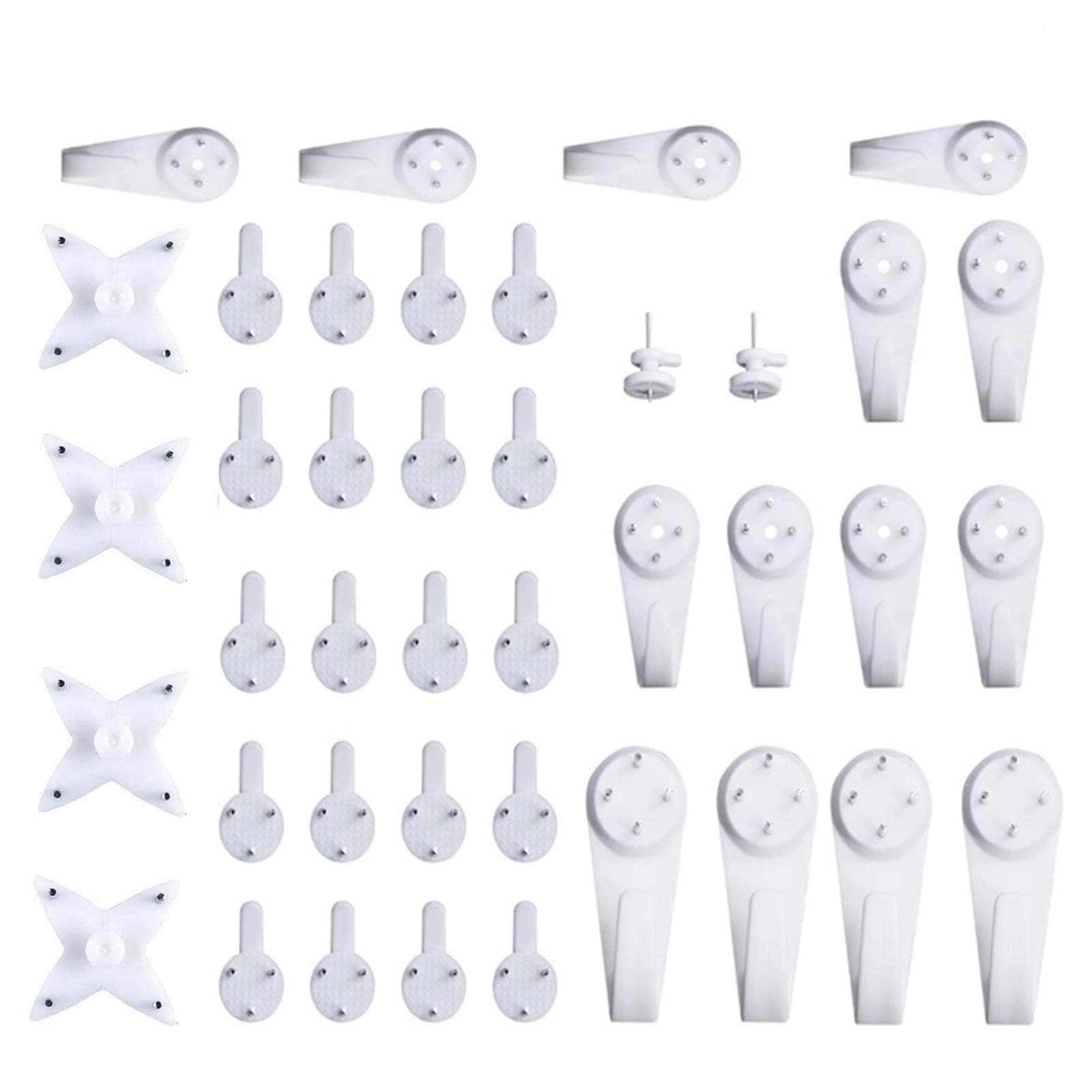 40Pcs Invisible Nail Screws Wall Hooks No Trace Picture Hangers Traceless Multi-function Art 43Pcs
