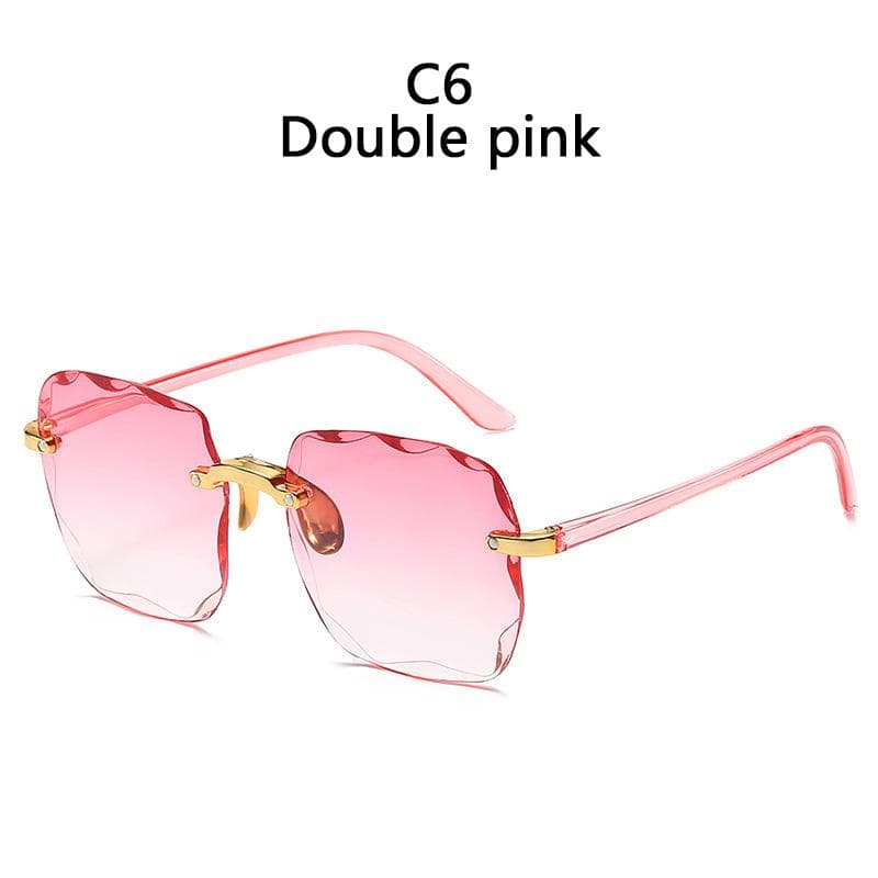 Square Sunglasses Women Designer Fashion Rimless Gradient Sun Glasses Shades Cutting Lens Ladies Frameless Eyewear SHOW AS PICTURE