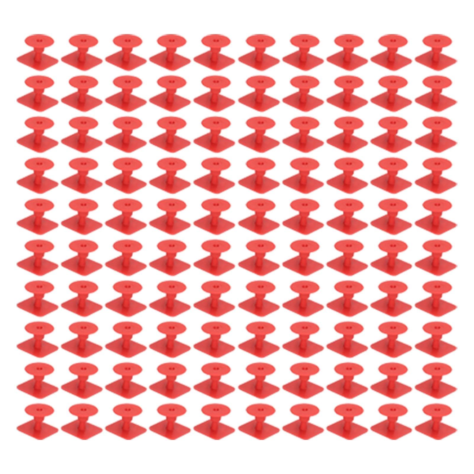 100 Pcs Blank Ear Tags Square Livestock Animal Identification Cattle Earring Marker for Pigs Red red