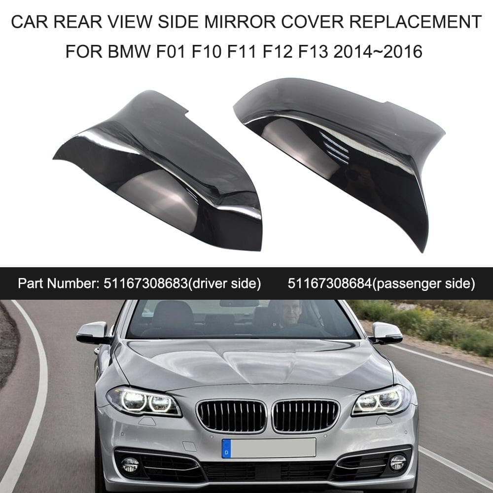 Car Rear View Side Mirror Cover Replacement for BMW F01 F10 F11 F12 F13 Auto Side Wing Mirror Cover black